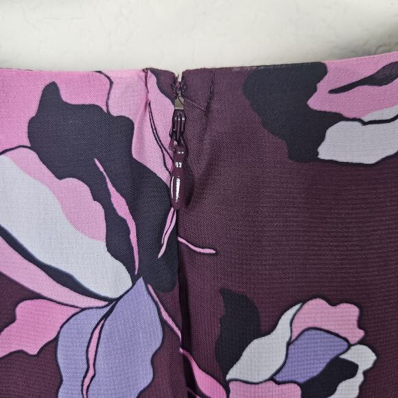 Lane Bryant Floral Blouse Womens 18 Lined Semi Sheer Career V-Neck Ruffle Party - Picture 6 of 14